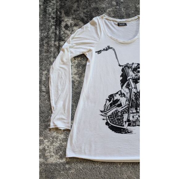 Lauren Moshi Long Sleeve Tee, Chopper Print - Small, Made In USA - Picture 5 of 13